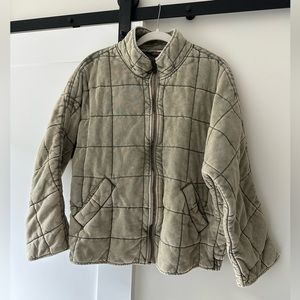 Free People Dolman Quilted Jacket Green Size Medium